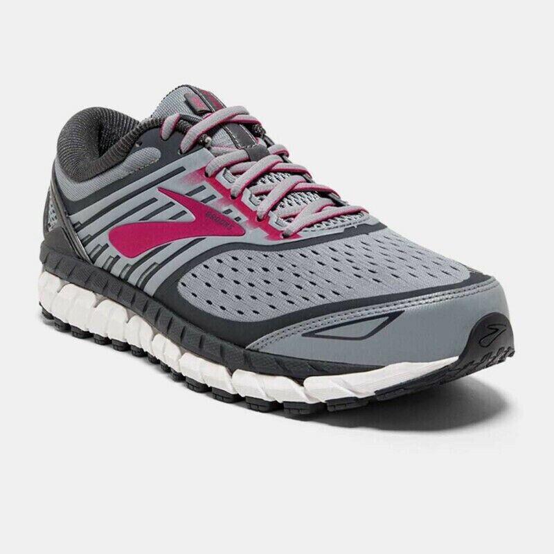Brooks Women`s Ariel 18 Grey/grey/pink Running Shoes Size 8 2E / X-wide