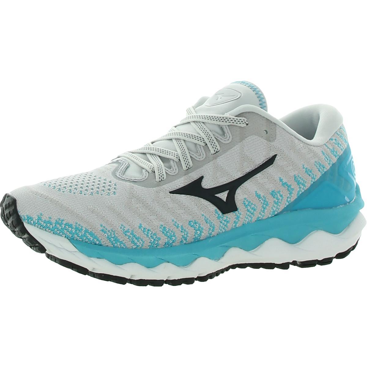 Mizuno Womens Wave Sky 4 Waveknit Fitness Running Shoes Sneakers Bhfo 3917 Gray/Navy/Teal