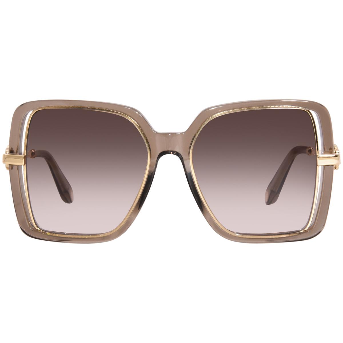 Roberto Cavalli SRC007 0ALV Sunglasses Women`s Transparent Dove Grey/brown 55mm