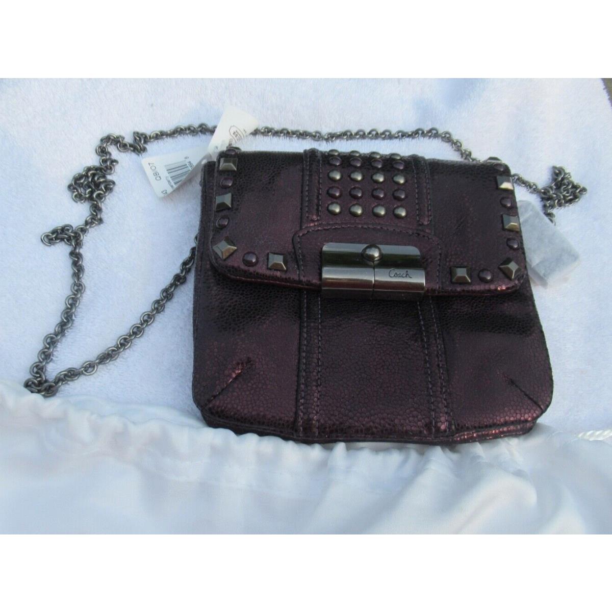 Coach Kristin Cross Body / Clutch Bag/ Boysenberry/ Studs/ Gunmetal Cha