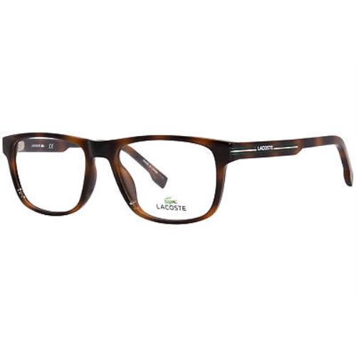 Lacoste L2887 230 Eyeglasses Men`s Havana Full Rim Rectangle Shape 54mm