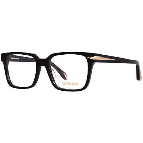 Roberto Cavalli VRC019 0700 Eyeglasses Frame Black Full Rim Square Shape 52mm