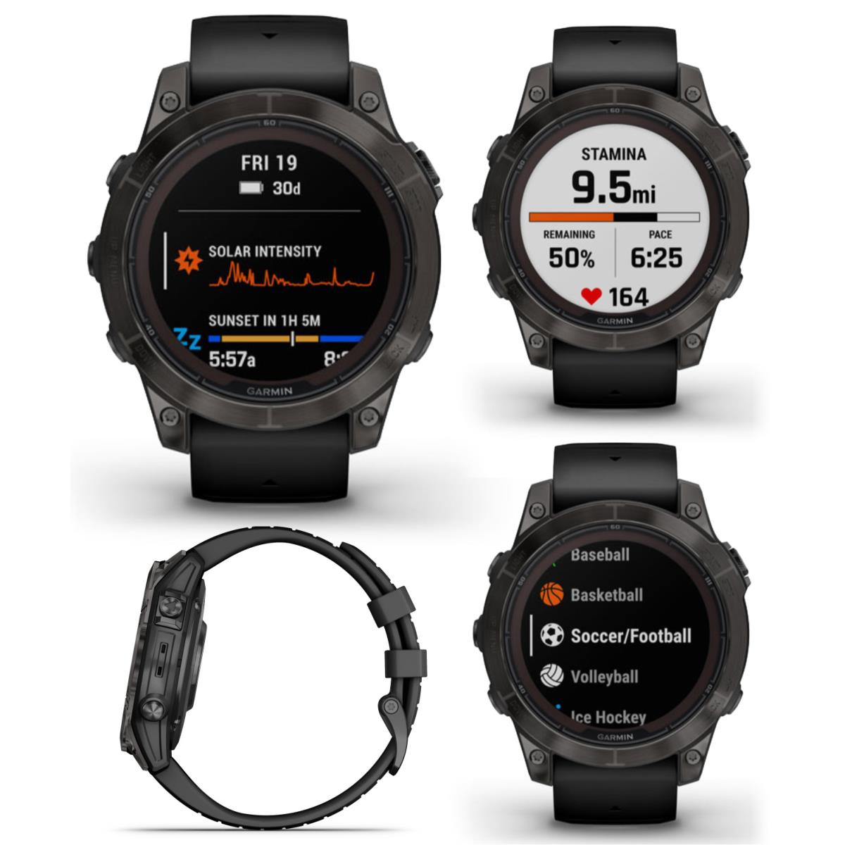 Garmin Fenix 7 Pro Solar Sapphire 47mm Sport Smartwatch Black