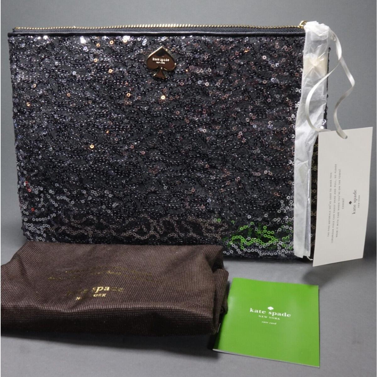 Kate Spade Sequin Clutch Bag with Dust Cover Tag Card - New Mint