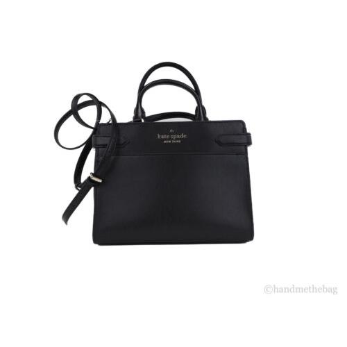 Kate Spade Staci Medium Black Saffiano Leather Crossbody Satchel Bag Handbag