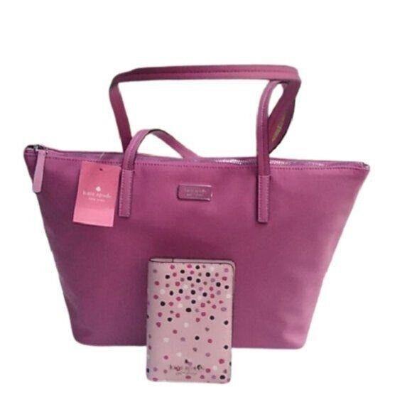 Kate Spade Hayden Top Zip Tote + Passport Folder Pinks