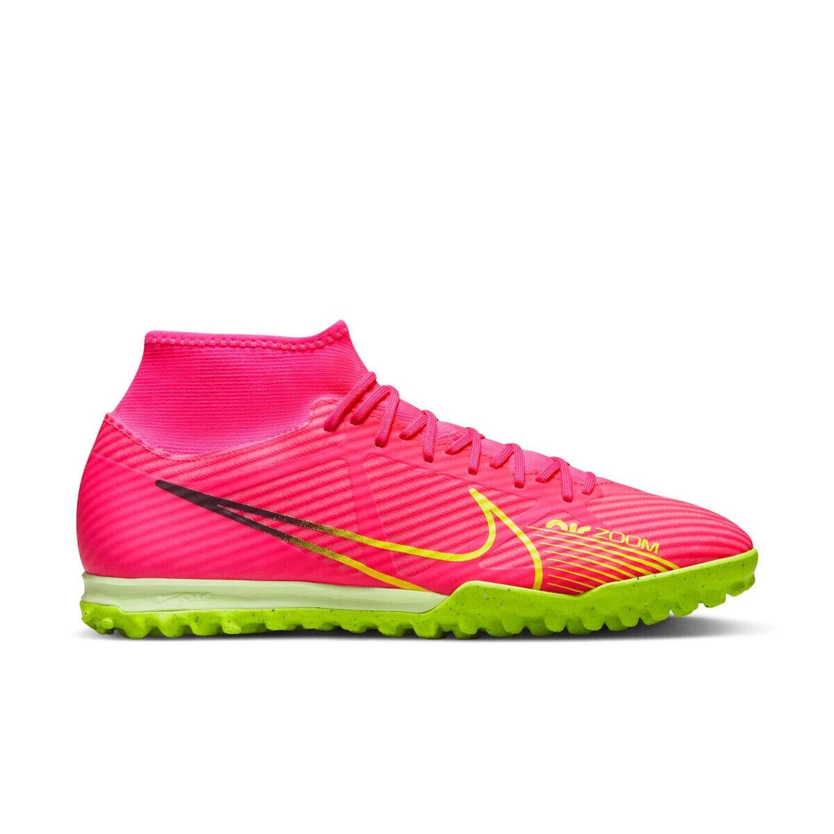 Men`s Nike Zoom Mercurial Superfly 9 Academy Soccer Turf Cleats - Pink/Green