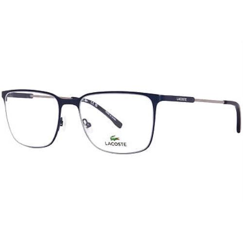 Lacoste L2287 410 Eyeglasses Men`s Matte Blue Full Rim Square Shape 55mm