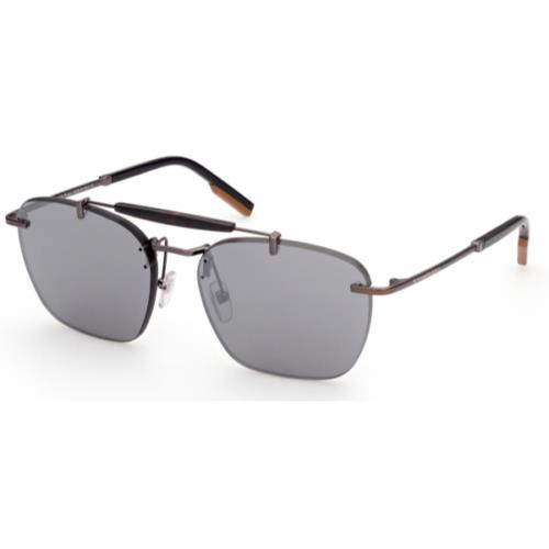 Ermenegildo Zegna EZ 0155 09E Sunglasses Gunmetal / Grey Square