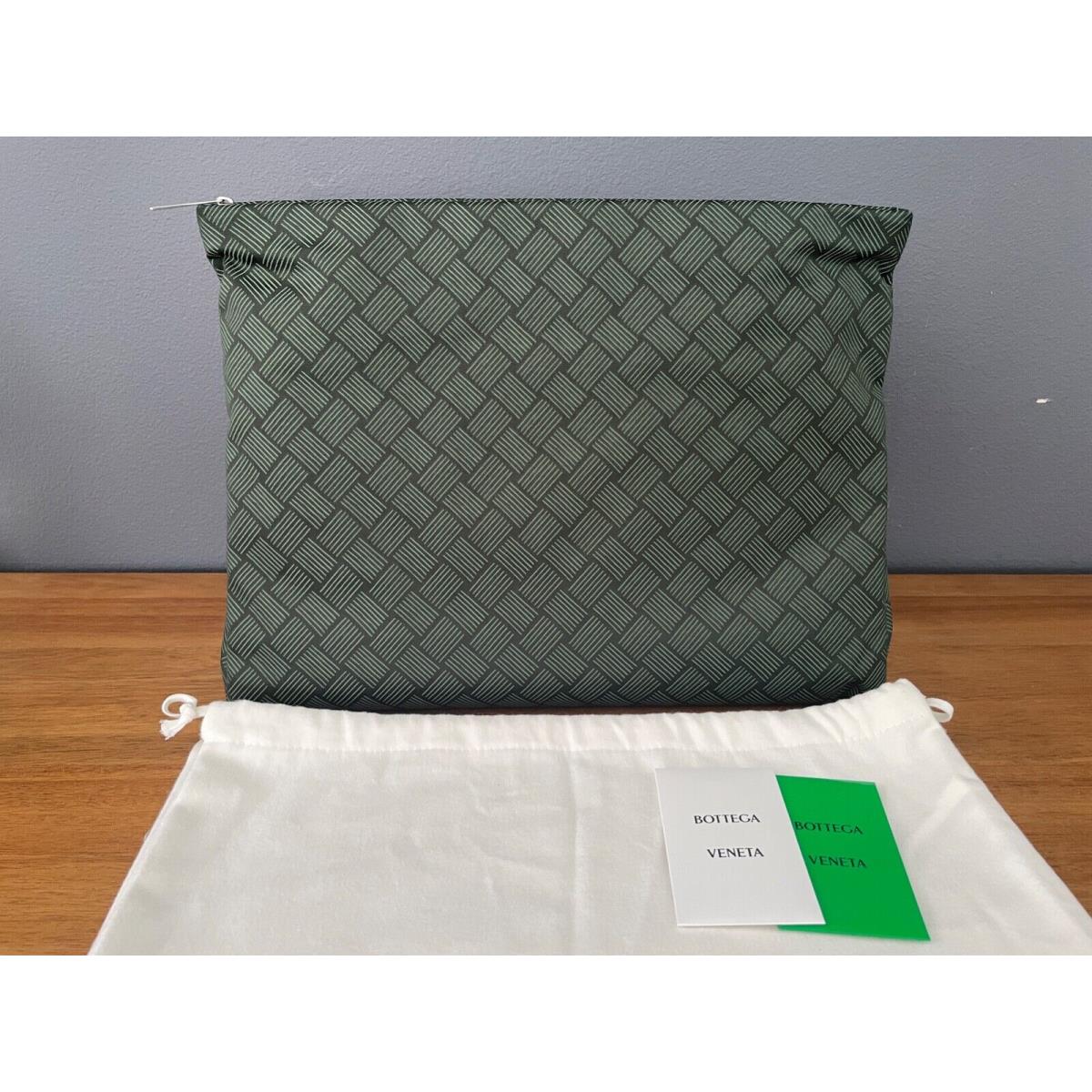 Bottega Veneta Green and Black Nylon Zip Top Bag 650030