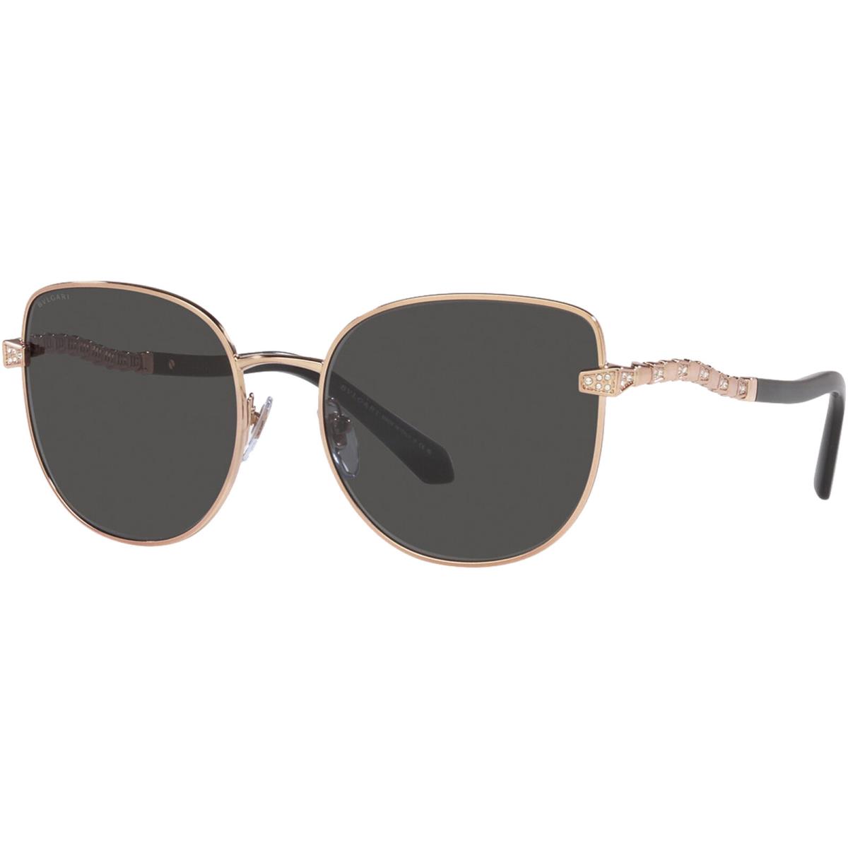 Bvlgari Women`s Gold-tone Cat-eyed Butterfly Sunglasses BV6184B - Made in Italy Pink Gold-Tone/Dark Gray (201487-56)