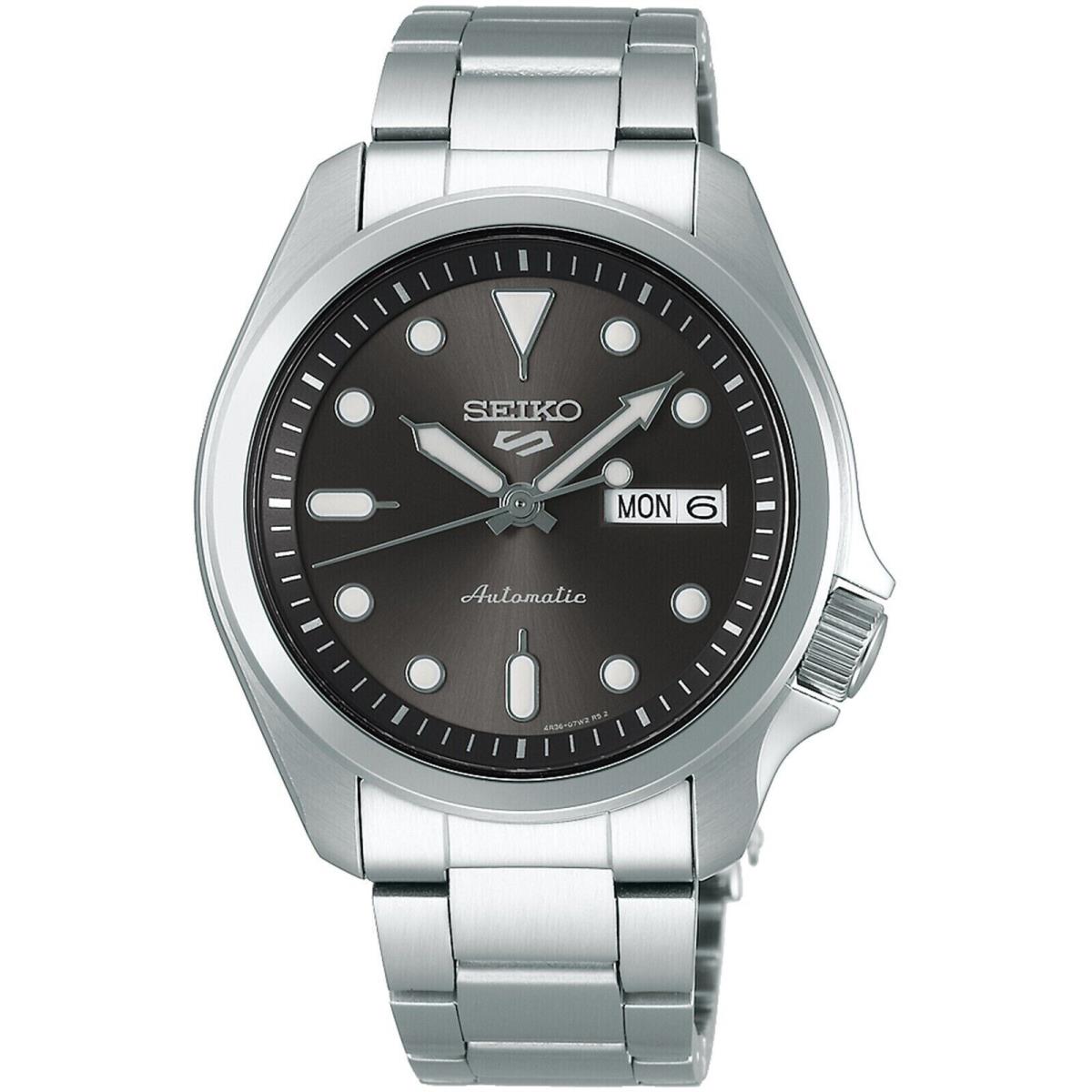 Seiko Men`s 5 Sports 24-Jewel Automatic Grey Dial SS Bracelet Watch SRPE51