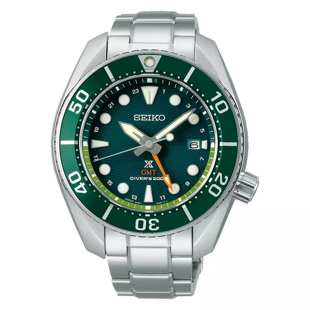 Seiko Men`s Prospex Gmt Solar Sumo Green Dial Diver Watch SFK003