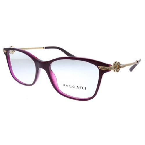 Bvlgari BV 4173B 5426 Violet Plastic Rectangle Eyeglasses 53mm