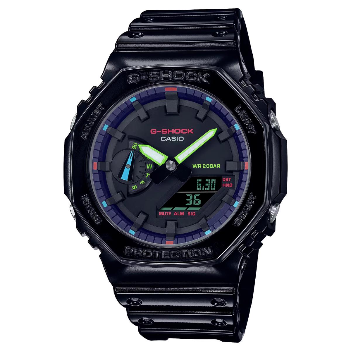 Casio G-shock Carbon Core Guard Rainbow / Glossy Black Watch GA2100RGB-1A