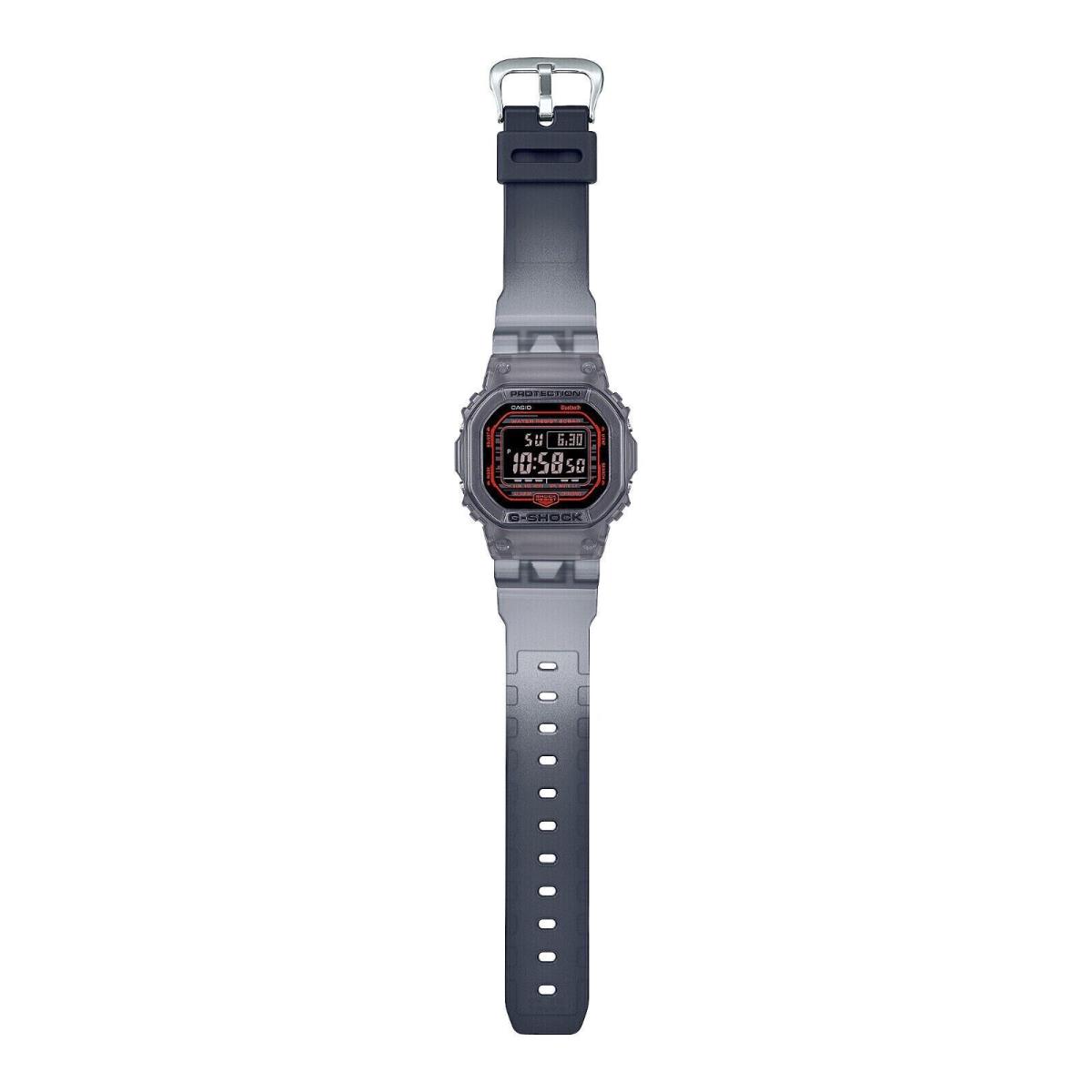 Casio Men`s G-shock Bluetooth Digital Transparent Resin Strap Watch DWB5600G-1