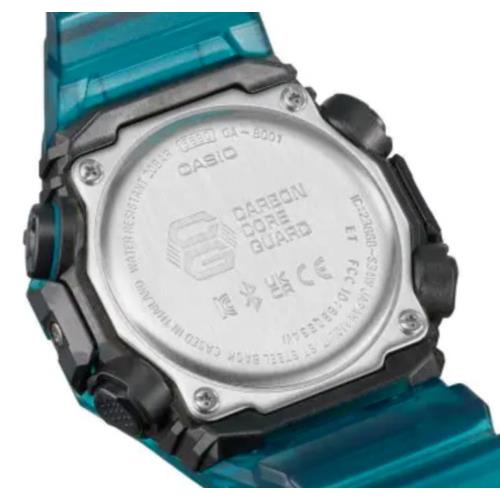 Casio G-shock Analog-digital Transparent Turquoise Blue-black Watch GAB001G-2A