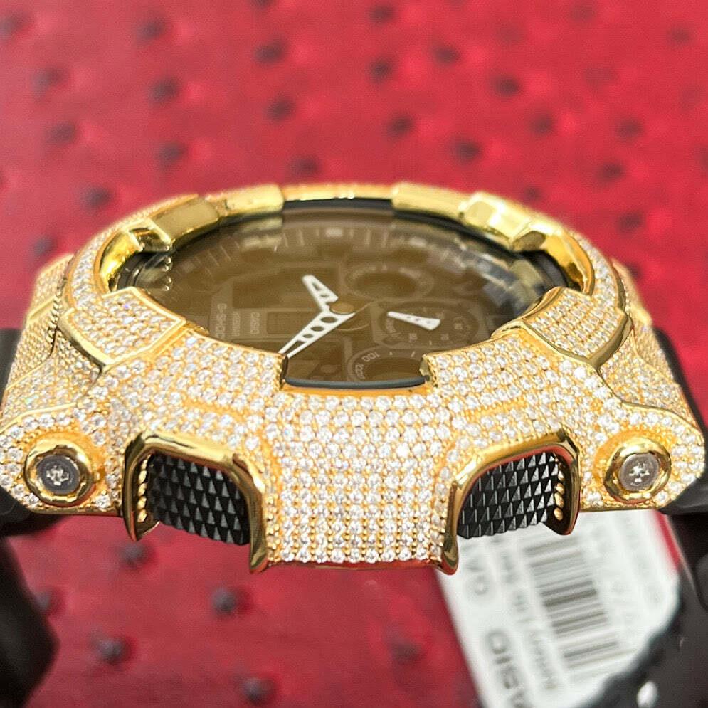 Casio Gold 6.58 Ctw Moissanite Iced Out G Shock Watch GA-100