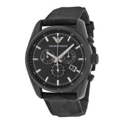 Emporio Armani Sport Chronograph Black Dial Black Canvas Men`s Watch AR6051