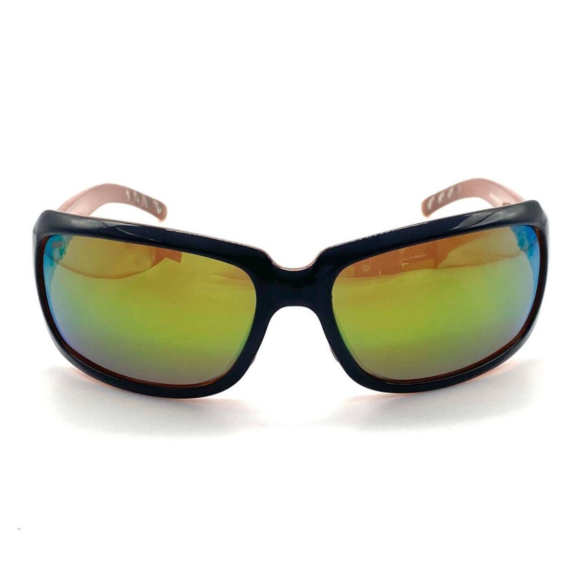 Costa Del Mar Isabela Sunglasses Black/coral/green Mirror 580Plastic - Frame: Black/Coral, Lens: Black