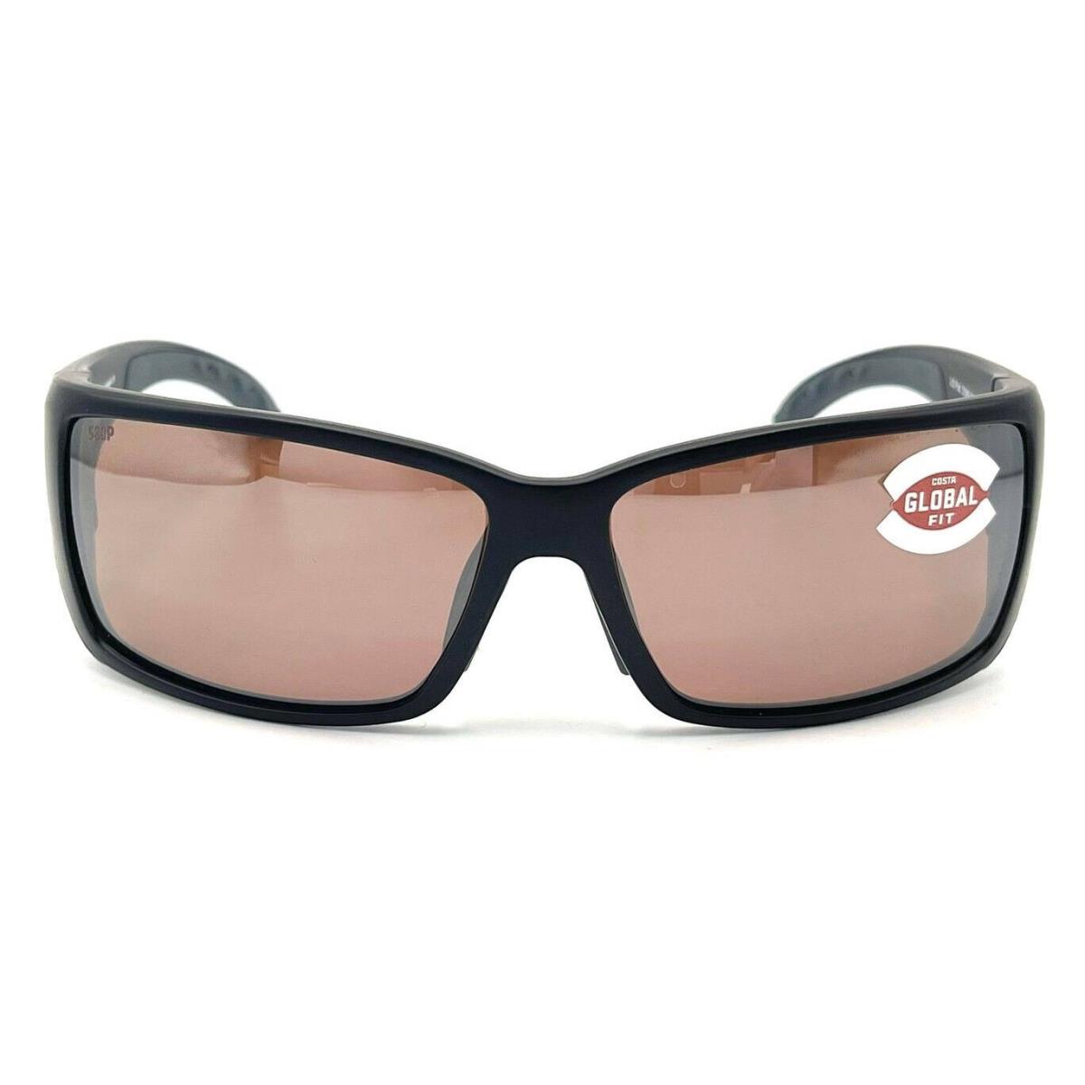 Costa Del Mar Blackfin Global Fit Sunglass Matte Black/copper Silver Mirror 580P