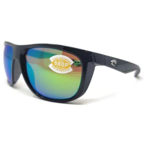 Costa Del Mar Kiwa Sunglasses Shiny Black Polarized Green Mirror 580 Kwa 11 Ogmp