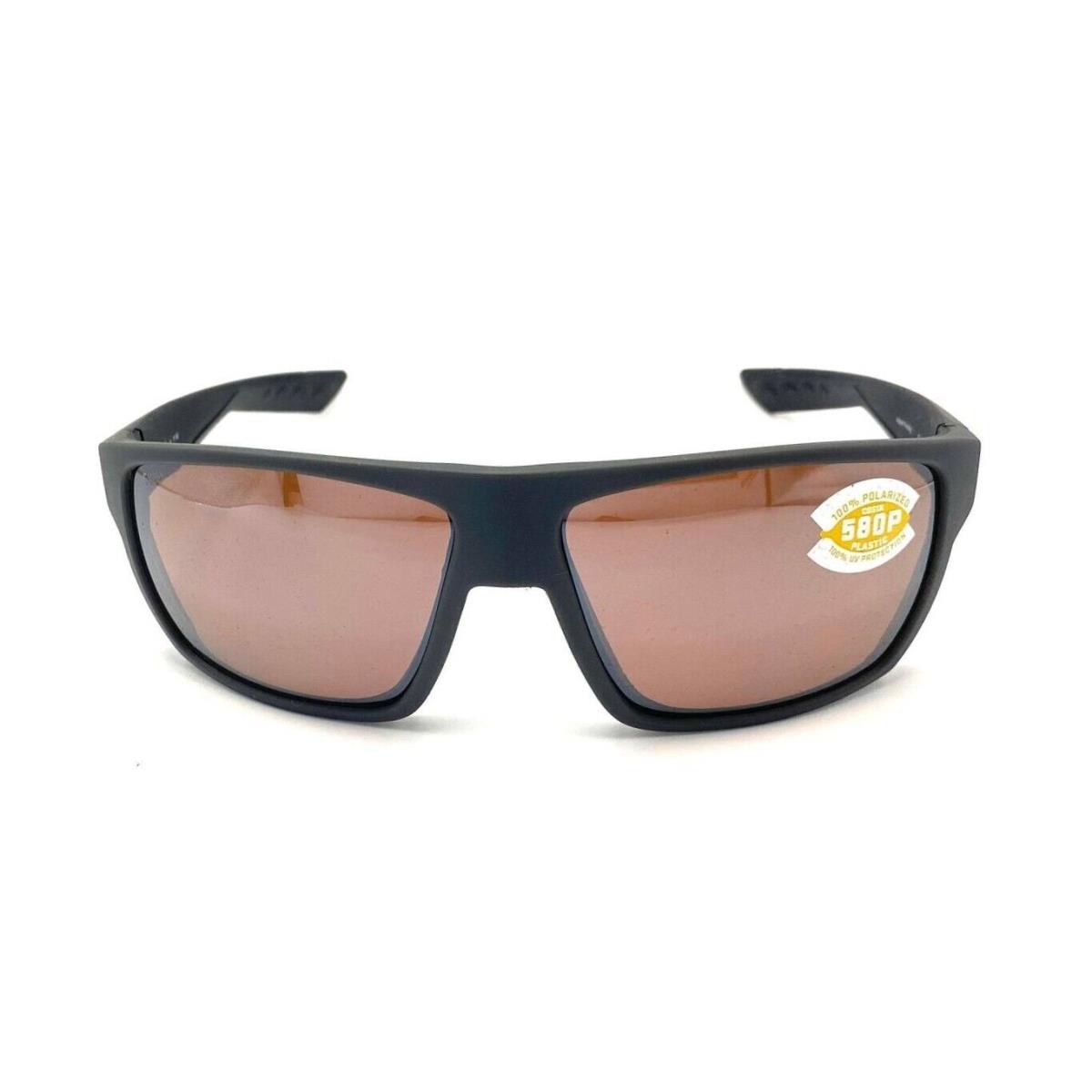 Costa Del Mar Bloke Sunglasses Matte Gray+matte Black/copper Silver Mirror 580P