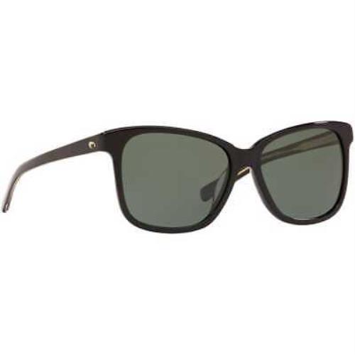 Costa May Shiny Black Frame Sunglasses W/gray 580G Lenses 06S2009-20090257