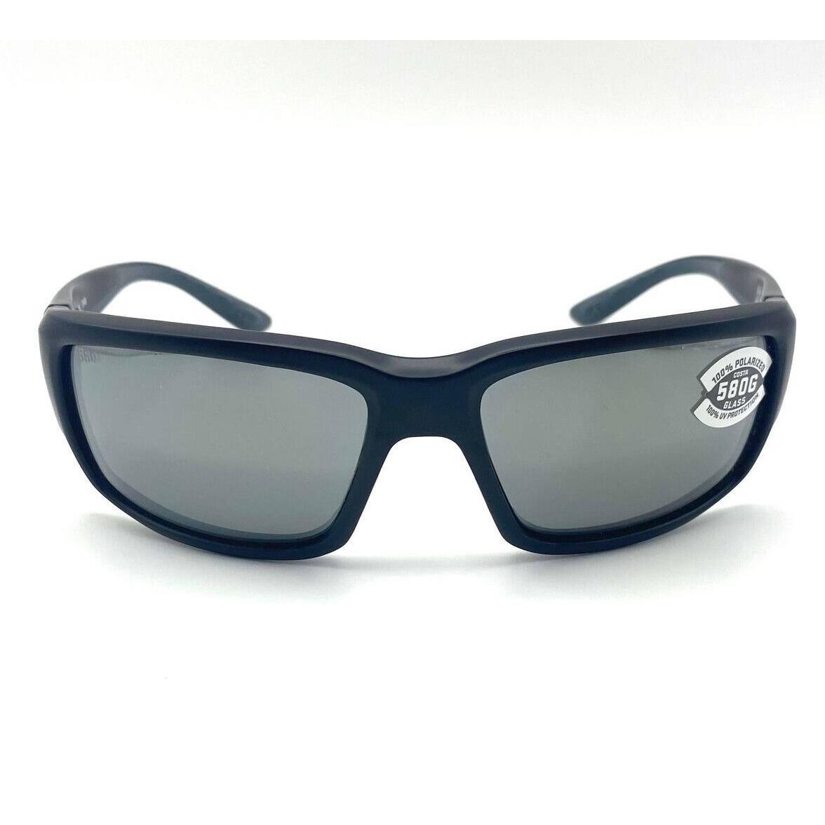 Costa Del Mar Fantail Sunglasses Matte Black/gray Silver Mirror 580Glass