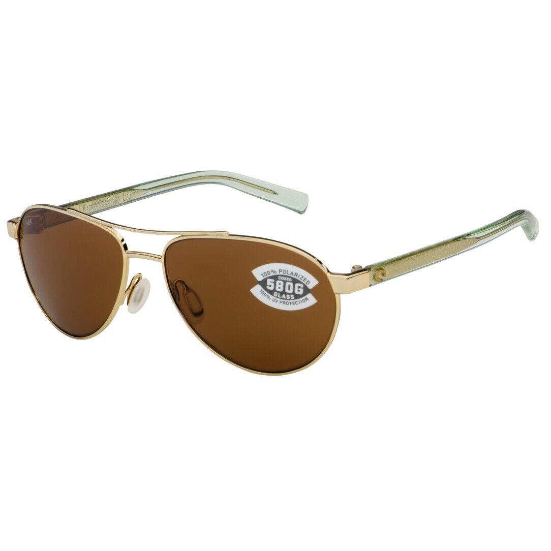 Costa Del Mar Fernandina Sunglasses Shiny Gold/copper 580Glass - Frame: Shiny Gold, Lens: