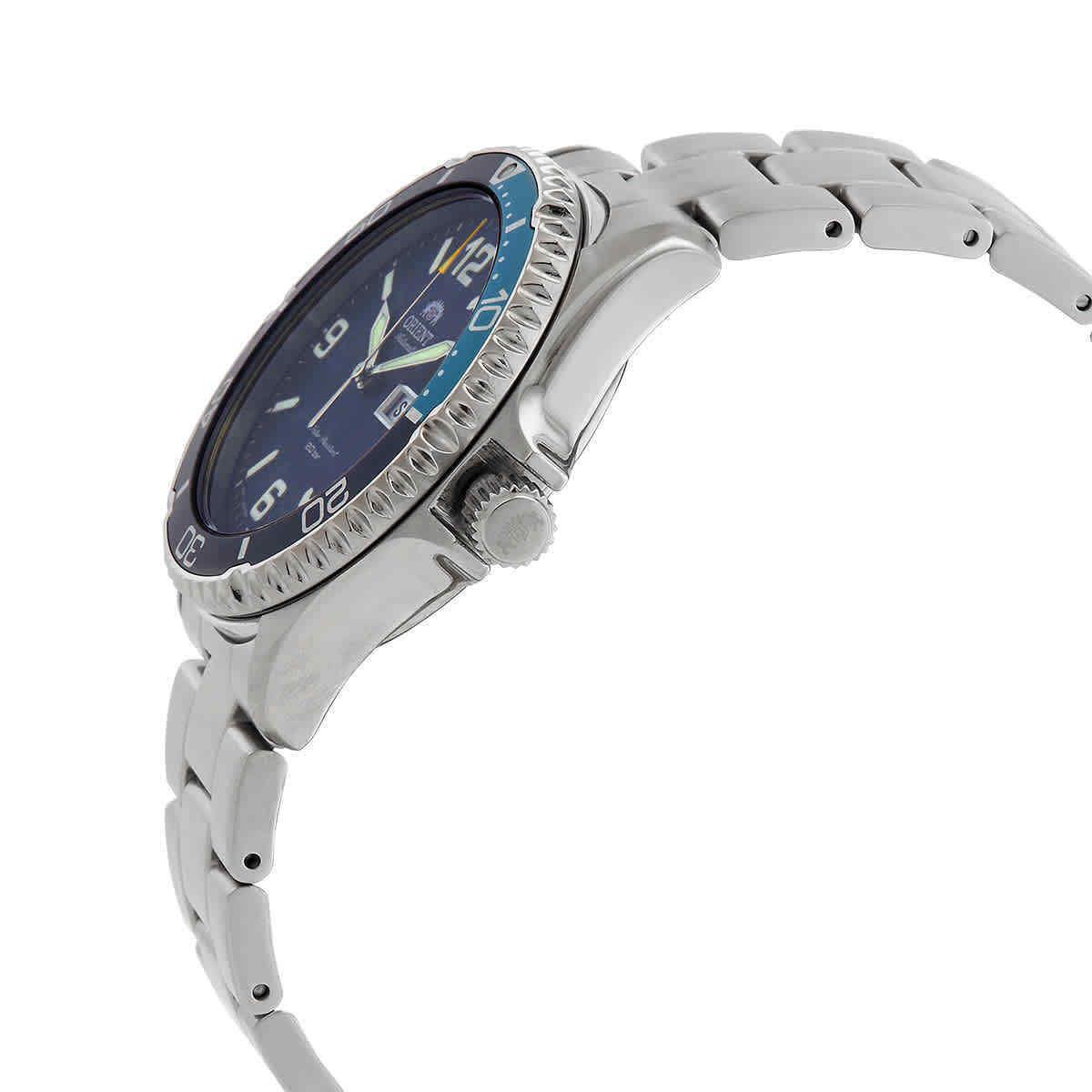 Orient Sports Automatic Blue Dial Men`s Watch RA-AA0818L19B - Dial: Blue, Band: Silver-tone, Bezel: Silver-tone