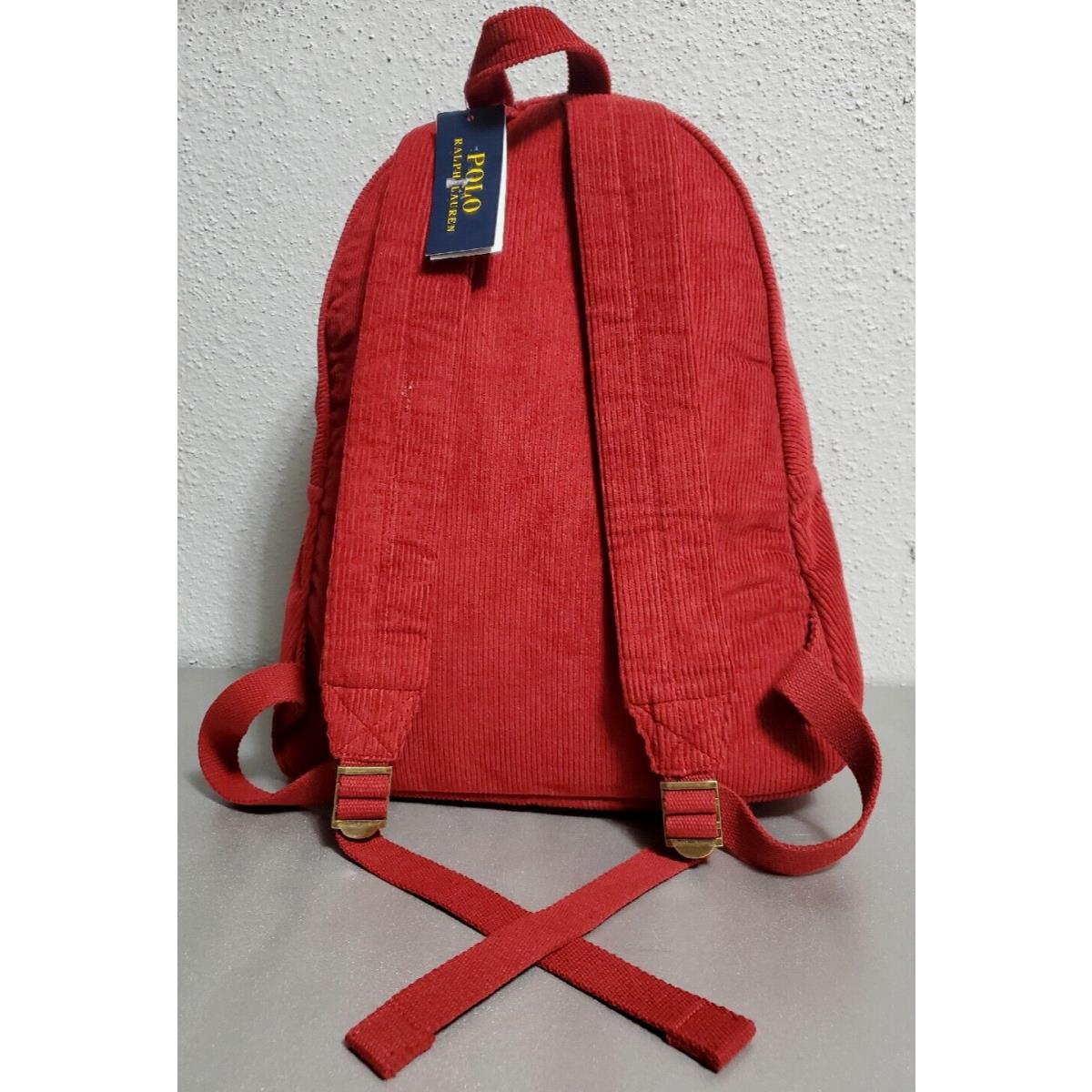 Polo Ralph Lauren Casual Corduroy Backpack Red w/ Pony Accent: