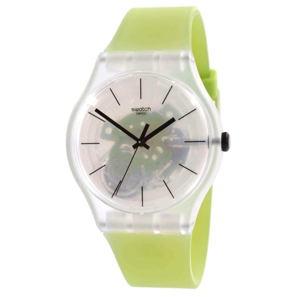 Swatch Unisex Watch Monthly Drops Green Daze Transparent and Green Dial SO29K106