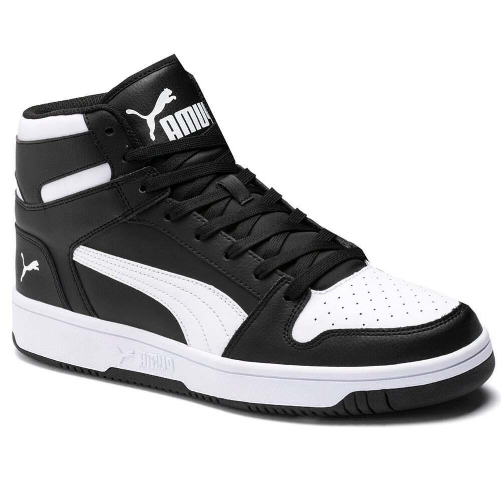 Puma Rebound Layup High Top Mens Black Sneakers Casual Shoes 36957301 - Black