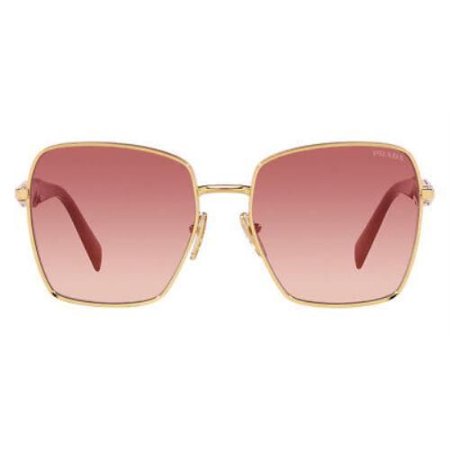 Prada PR 64ZS Sunglasses Gold Orange Pink Gradient Red 57mm