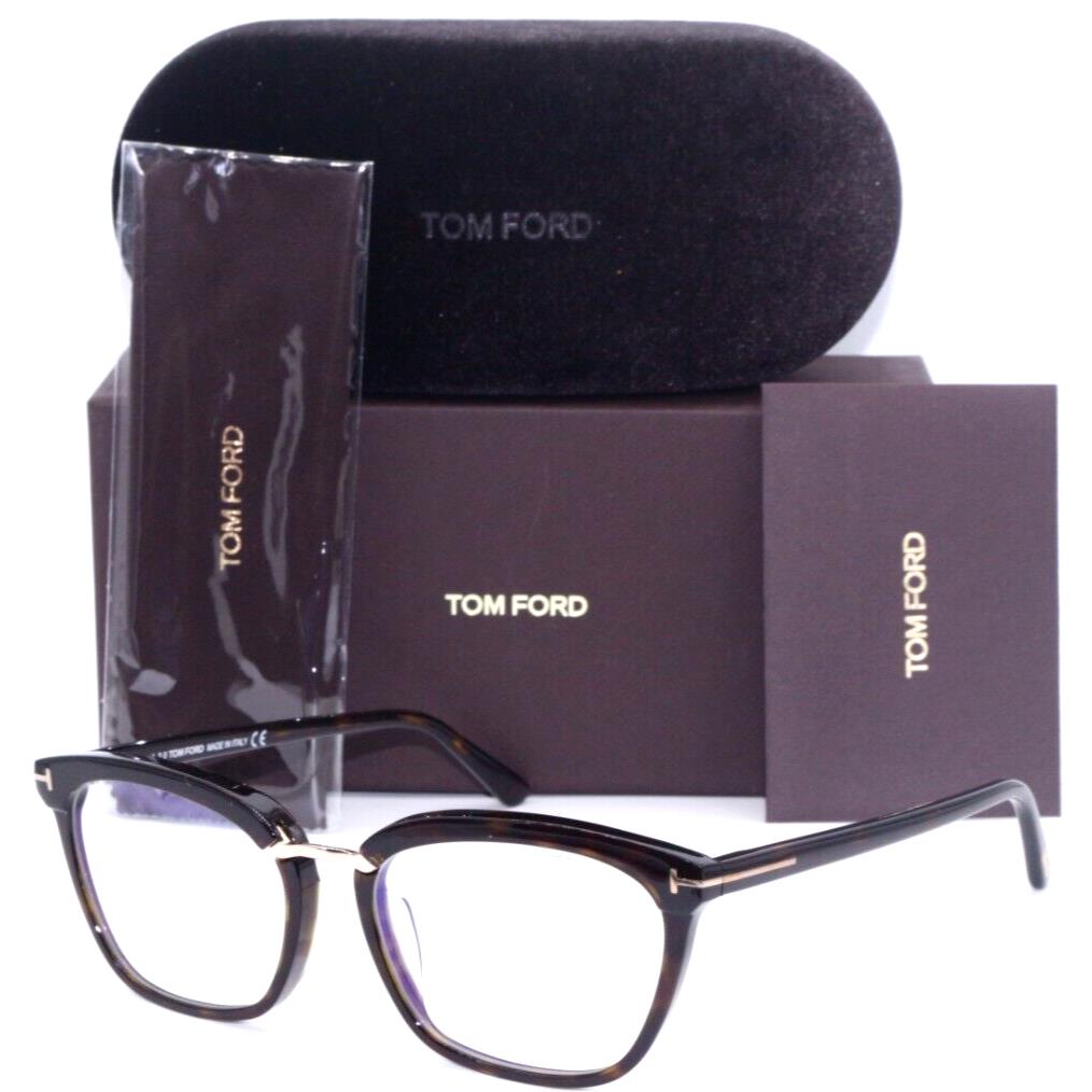 Tom Ford TF 5550-F-B 052 Polish Havana-gold Frame Eyeglasses 55-17