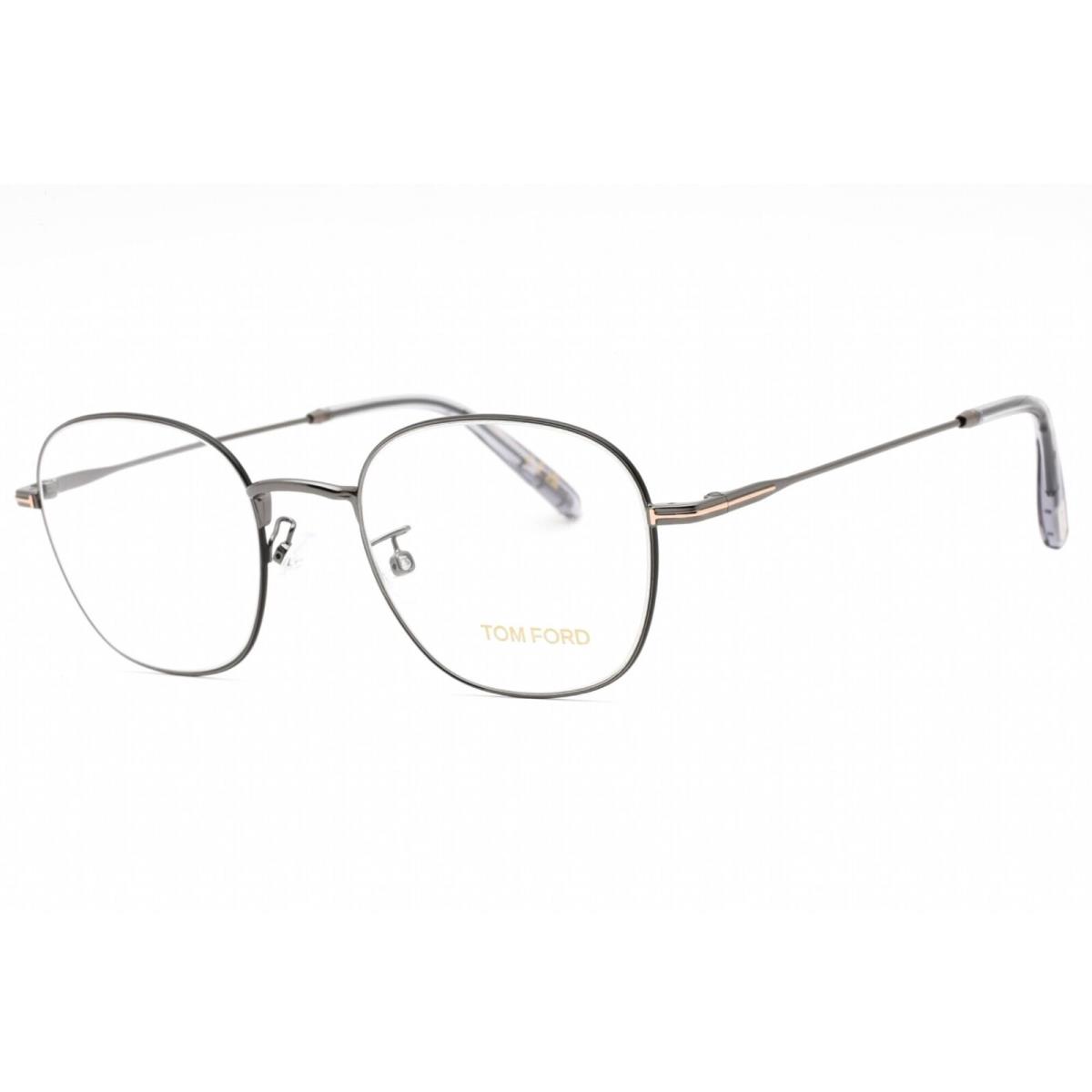 Tom Ford Men`s Eyeglasses Shiny Gunmetal Metal Round Full Rim Frame FT5790-K 008