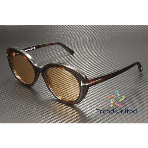Tom Ford FT1009 52E Plastic Dark Havana Brown 55 mm Women`s Sunglasses