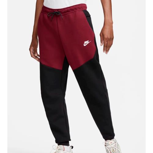 Nike Tech Fleece Joggers Pants Sweats Beetroot Black CU4495-018 Men`s Size M