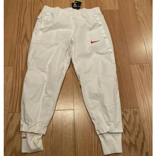 Men`s S Nike Team Usa Olympic Medal Stand Athletic Pants White CK4559-100 S