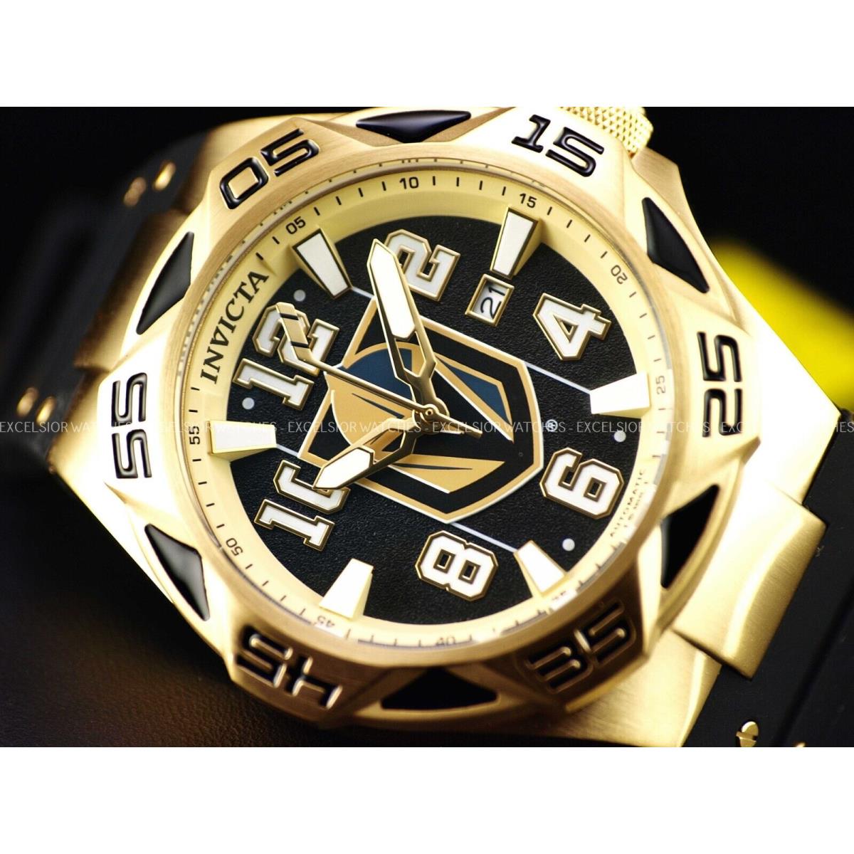 Invicta Men`s 52mm Golden Knights Coalition Automatic NH35A Gold Black Watch