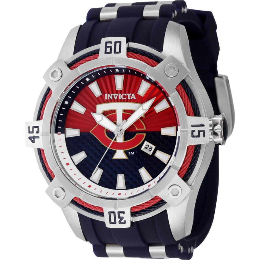 Invicta Mlb Minnesota Twins Quartz Red Dial Men`s Watch 43275