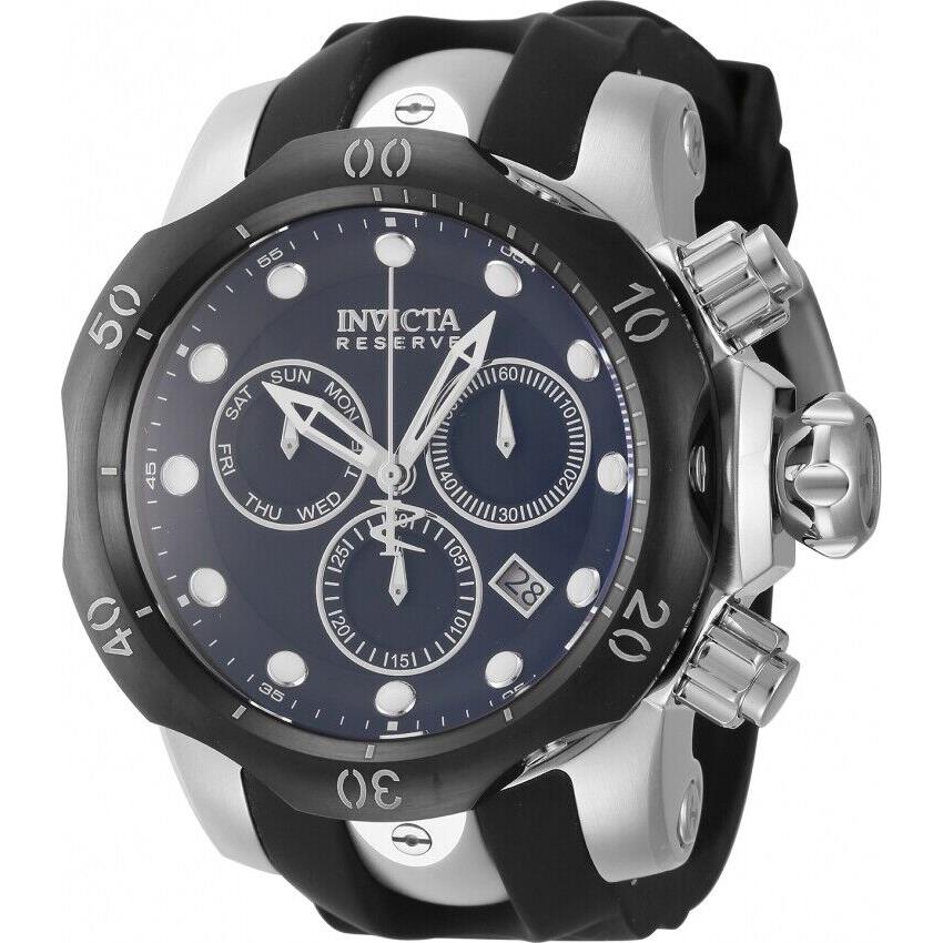 Invicta 5732 53.7MM Men`s Venom Venom Black Polyurethane Watch - Dial: Black, Band: Black