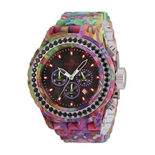 Invicta Men`s 35433 Subaqua Quartz Chronograph Black Red Purple Dial Watch