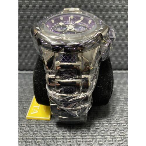 Invicta watch  - Purple & Silver Mother Of Pearl W/ Black & White Accents Dial, Gunmetal With Purple Center Links Band, Purple & Gunmetal Bezel Bezel 18