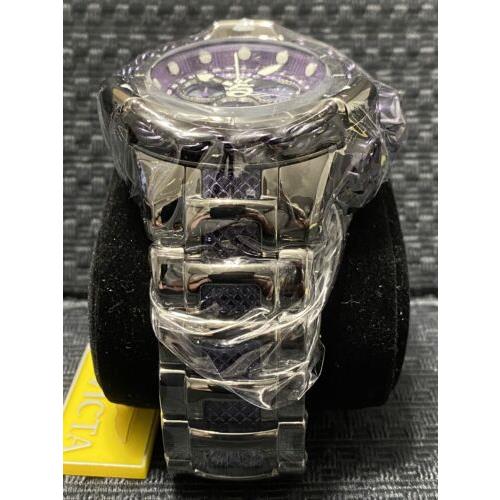 Invicta watch  - Purple & Silver Mother Of Pearl W/ Black & White Accents Dial, Gunmetal With Purple Center Links Band, Purple & Gunmetal Bezel Bezel 3