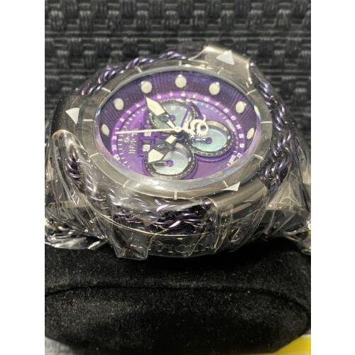Invicta watch  - Purple & Silver Mother Of Pearl W/ Black & White Accents Dial, Gunmetal With Purple Center Links Band, Purple & Gunmetal Bezel Bezel 6