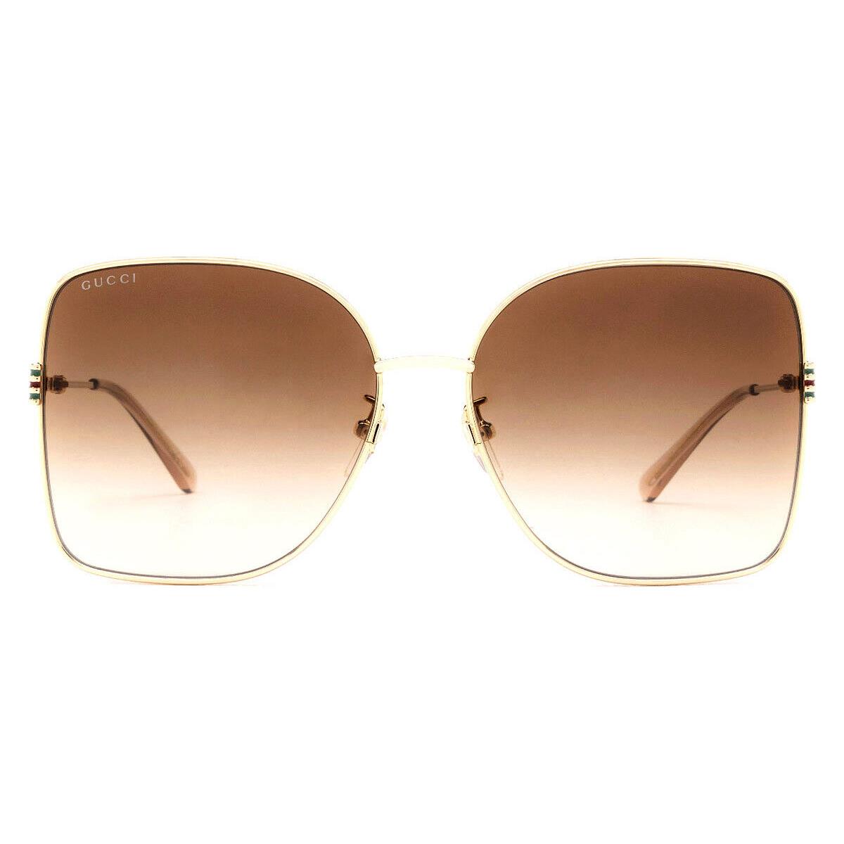 Gucci GG1282SA Sunglasses Gold Brown Gradient 62mm