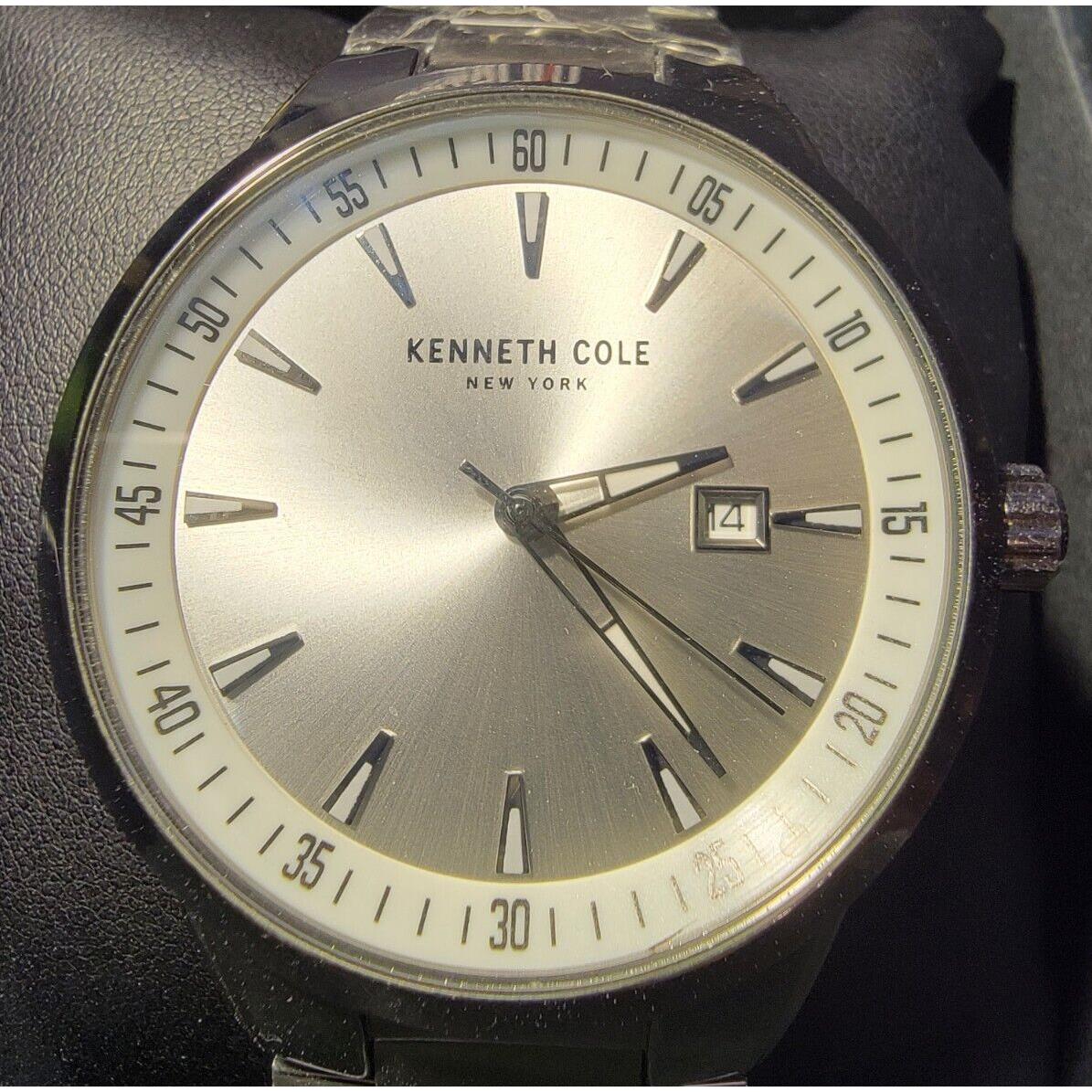 Kenneth Cole watch  - Silver Dial, Silver Tone Band, Blue Other Dial