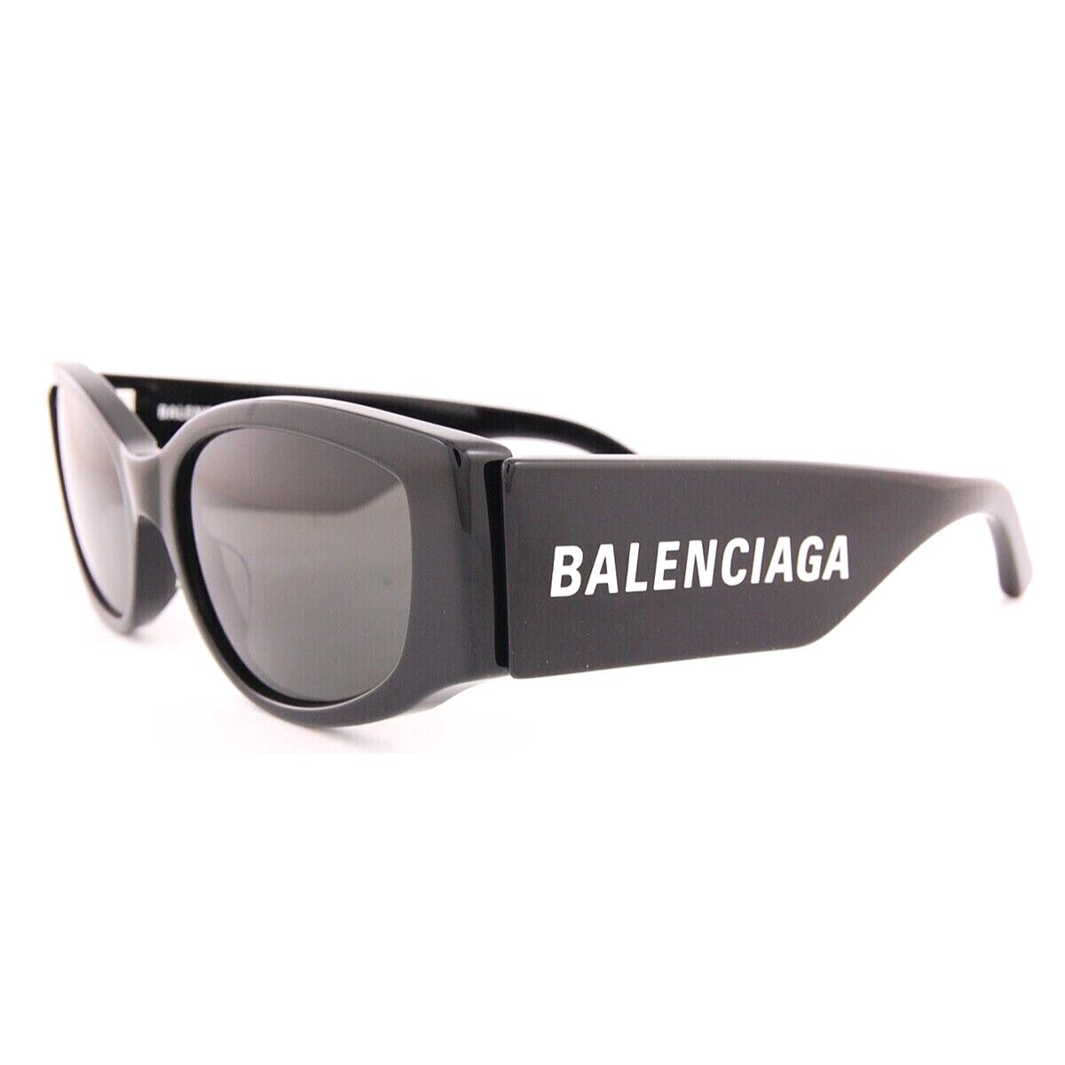 Balenciaga BB 0258S 001 Polished Black/grey Lens Sunglasses 58-18